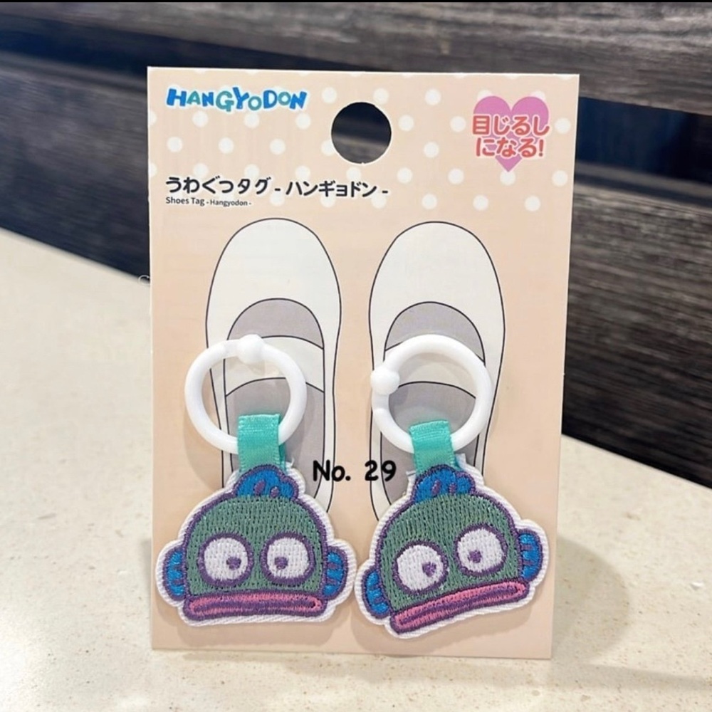 Sanrio Hangyodon Fish Embroidered face shoe tags